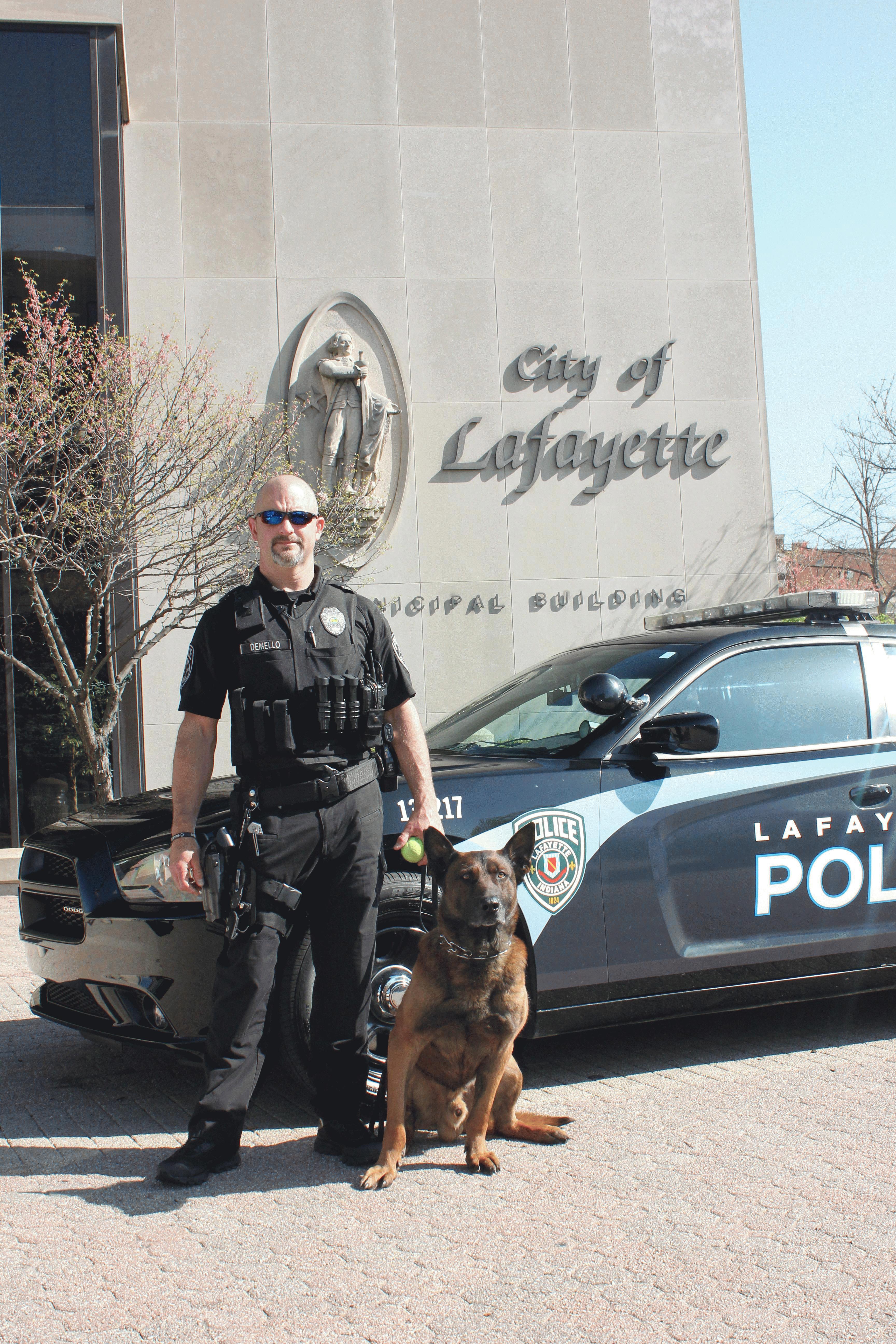LPD K9 Tico and Officer Albert Demello Next to Pat